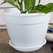 Горшок Антик 3,6л белый с поддоном - фото 56188