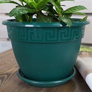 Горшок Антик 1,6л малахитовый с поддоном - фото 56247