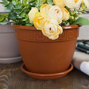 Горшок Антик 1,6л терракот с поддоном - фото 56249