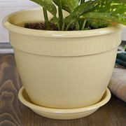 Горшок Антик 2,6л кремовый с поддоном - фото 56253