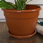 Горшок Антик 3,6л терракот с поддоном - фото 56258