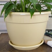 Горшок Антик 7,2л кремовый с поддоном - фото 56262