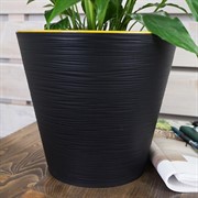 Горшок Конус 6л черный с вкладкой - фото 56270