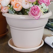 Горшок Милано 1,6л пудровый - фото 56274