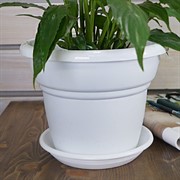 Горшок Милано 4,5л белый - фото 56281