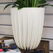 Горшок Сигма 10,2л ванильный с вкладкой - фото 56308