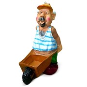 Фигура садовая Зять с тачкой полистоун F03074 - фото 56398