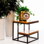 Стол двухуровневый Лофт металл и дерево квадратный высота 51см 66-109 - фото 56440