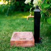 Умывальник колонка садовая водоразборная с декоративным поддоном под Вишню U09132 - фото 56504