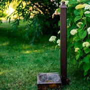 Умывальник колонка садовая высокая с поддоном Состаренное дерево U09127 - фото 56526
