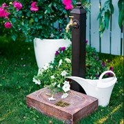 Умывальник колонка садовая с декоративным поддоном под Вишню U09131 - фото 56527