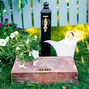 Умывальник колонка садовая водоразборная с декоративным поддоном под Вишню U09132 - фото 56529