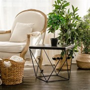 Стол журнальный Лофт металл и темное дерево 66-112 - фото 56560