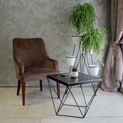 Стол журнальный Лофт металл и темное дерево 66-112 - фото 56562