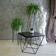 Стол журнальный Лофт металл и темное дерево 66-112 - фото 56563