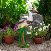 Фигура садовая Аист на станине полистоун 85 см F01192 - фото 56573