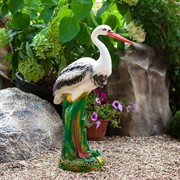 Фигура садовая Аист на станине полистоун 85 см F01192 - фото 56575