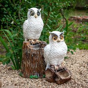 Кашпо для растений Филин на пне полистоун 60 см F04053 - фото 56582