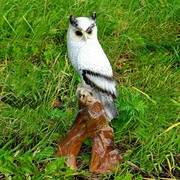 Фигура декоративная Филин на пне белый F01215 - фото 56613