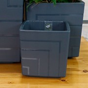 Горшок Квадро 1,2л антрацит с вкладкой - фото 56651