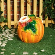 Фигура садовая Тыква с листочком малая полистоун F02001 - фото 56659