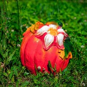 Фигура садовая Тыква с листочком малая полистоун F02001 - фото 56661