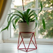 Подставка на 1 цветок Лофт на подоконник кованая красная 66-601 Red - фото 56663