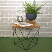 Стол журнальный Лофт металл и темное дерево 66-112 - фото 56788