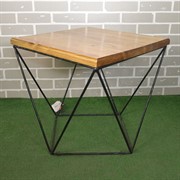 Стол журнальный Лофт металл и темное дерево 66-112 - фото 56790