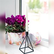 Подсвечник кованый настольный Треугольник чёрный 607-61-B - фото 56808