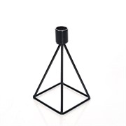 Подсвечник кованый настольный Треугольник чёрный 607-61-B - фото 56811