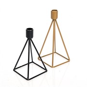 Подсвечник кованый настольный Треугольник чёрный 607-61-B - фото 56813