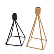 Подсвечник кованый настольный Треугольник чёрный 607-61-B - фото 56814