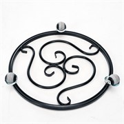 Подставка для цветов напольная на колёсиках чёрная 21-005В - фото 56823