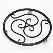 Подставка для цветов напольная на колёсиках чёрная 21-005В - фото 56824