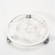 Подставка напольная для цветов белая на колёсиках диаметр 30см 21-006W - фото 56840