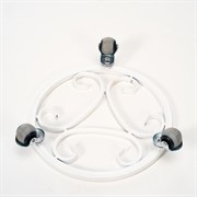 Подставка напольная на колёсиках для комнатных растений белая диаметр 30см 21-002W - фото 56973