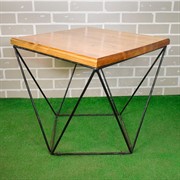 Стол журнальный Лофт металл и темное дерево 66-112 - фото 57024