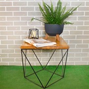 Стол журнальный Лофт металл и темное дерево 66-112 - фото 57025