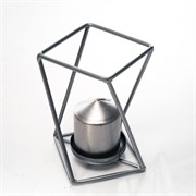 Подсвечник кованый Лофт серебряный под одну свечу 607-44-S - фото 57035