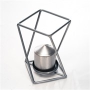 Подсвечник кованый Лофт серебряный под одну свечу 607-44-S - фото 57036