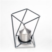 Подсвечник кованый Лофт серебряный под одну свечу 607-44-S - фото 57038