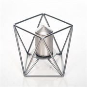 Подсвечник металл Лофт серебряный под 1 свечу 607-39-S - фото 57041