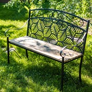 Скамейка садовая кованая чёрная ажурная 301-051B - фото 57047