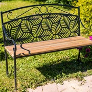 Скамейка садовая кованая чёрная ажурная 301-051B - фото 57048