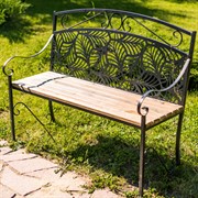 Скамейка садовая кованая чёрная ажурная 301-051B - фото 57049