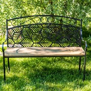 Скамейка садовая кованая чёрная ажурная 301-051B - фото 57050