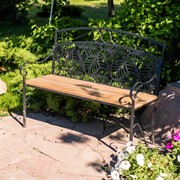 Скамейка садовая кованая чёрная ажурная 301-051B - фото 57052