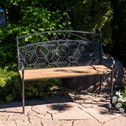 Скамейка садовая кованая чёрная ажурная 301-051B - фото 57053