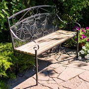 Скамейка садовая кованая чёрная ажурная 301-051B - фото 57054